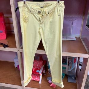 Light yellow skinny jeans from American Eagle